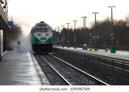 GO Train in winter scenery