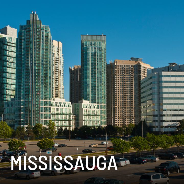 Thumbnail of a business complex and parking lot in Mississauga